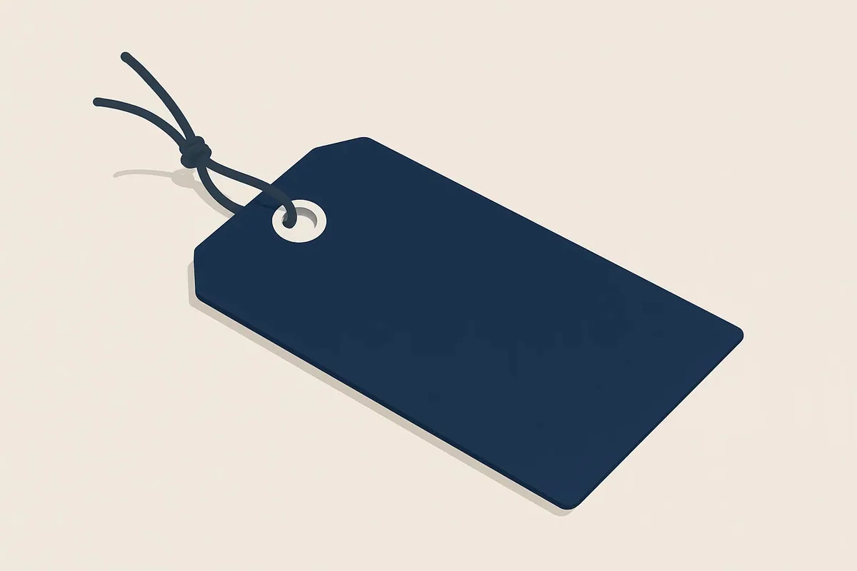 Swing tag with tied string
