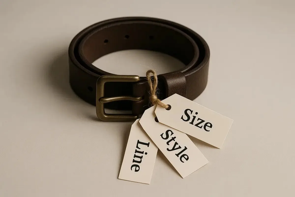 Custom printed belt hang tag