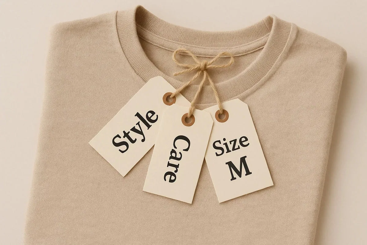 Printed clothing hang tag