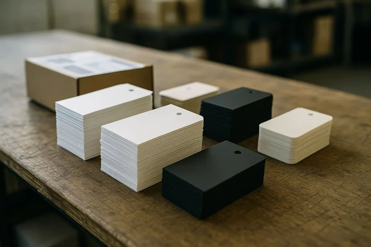Swing tag production ready for dispatch