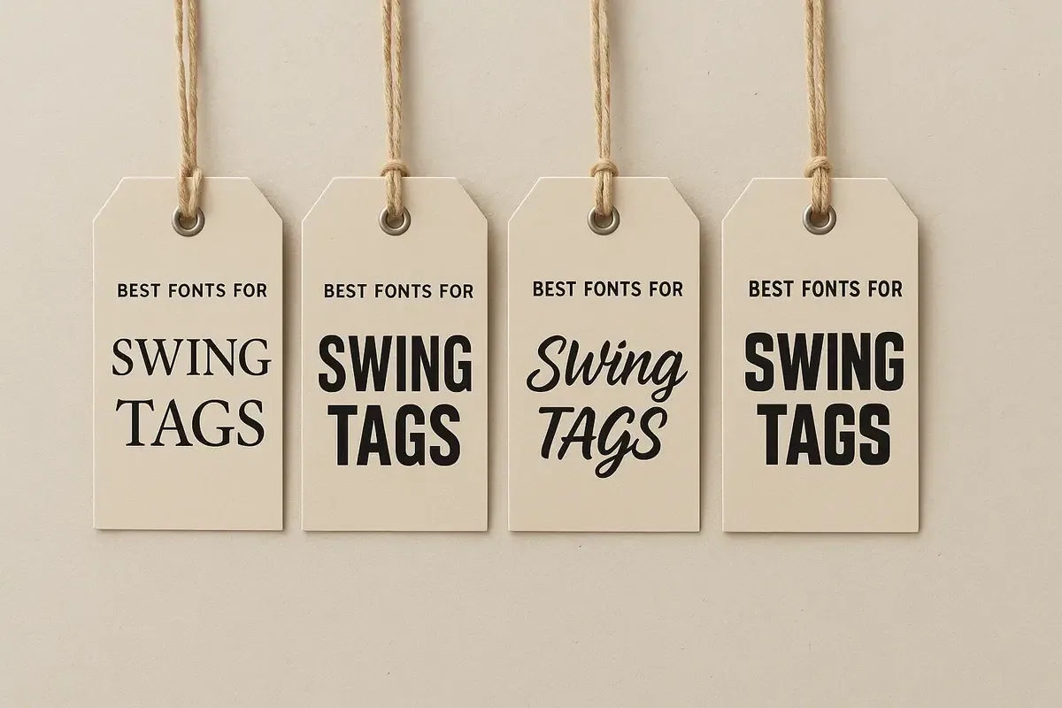 Typography choices for swing tags