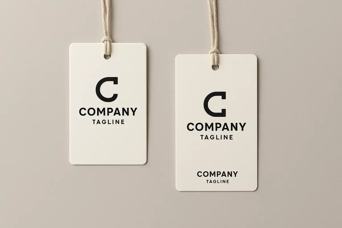 Logo placement on swing tags