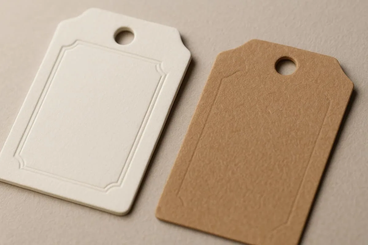 Printed swing tag comparison