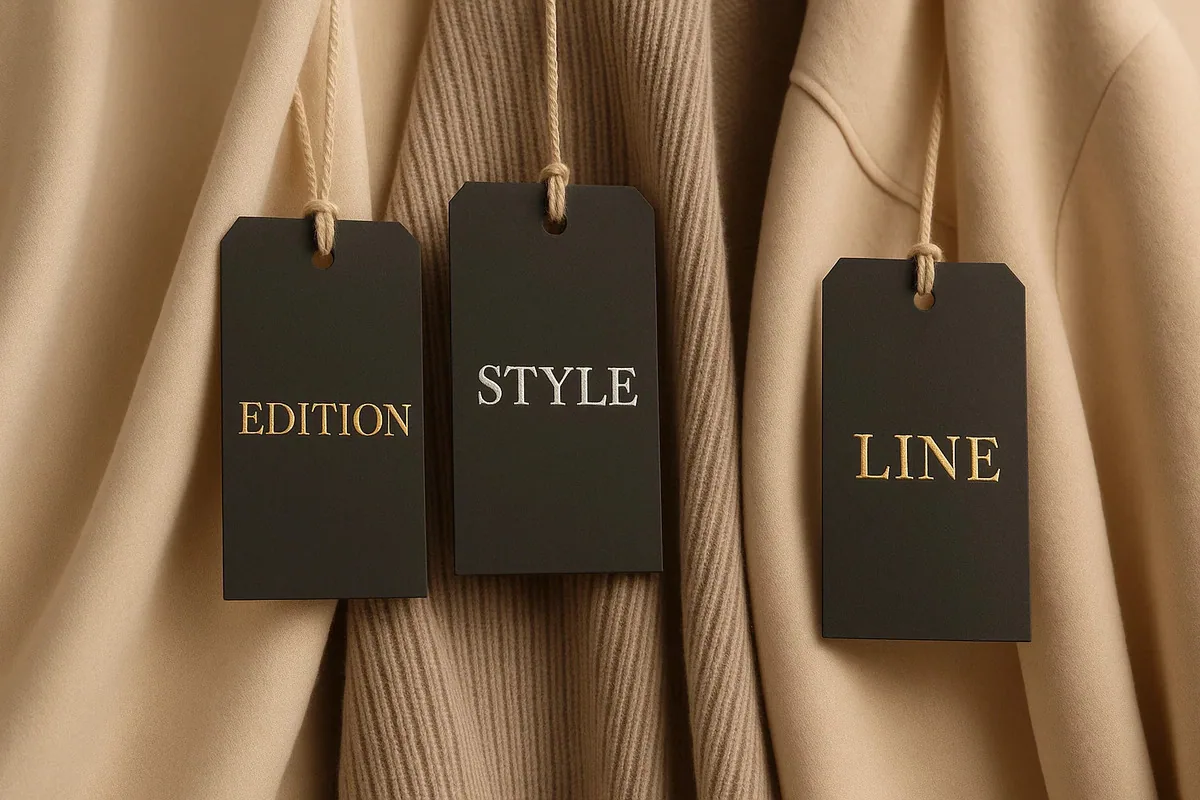 Custom swing tag with metallic foil finish accent