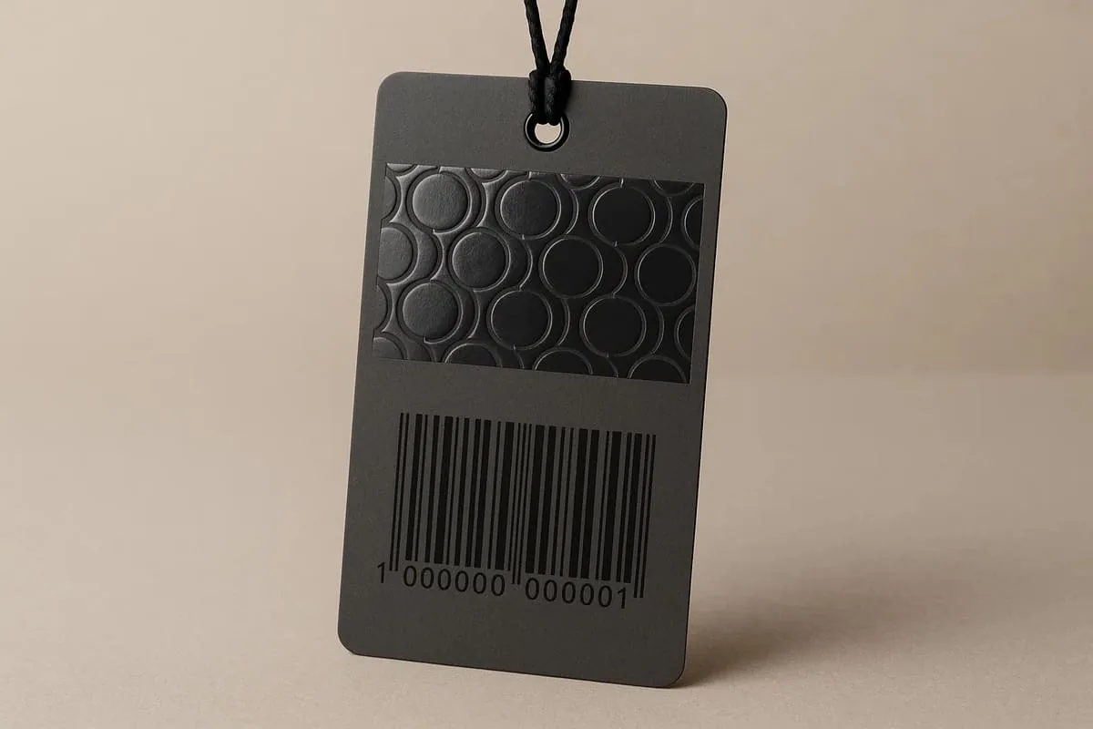 Spot UV swing tag finish