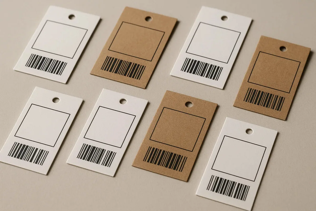 What a printed swing tag looks like