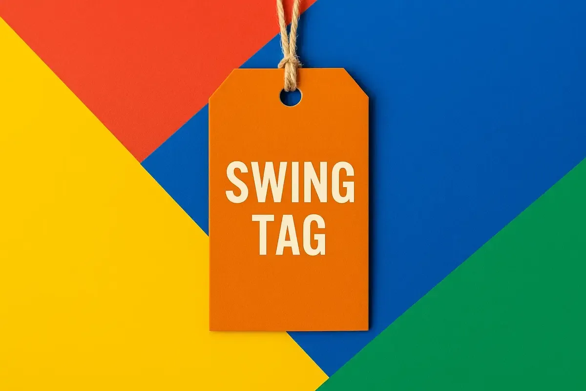 Coloured card swing tags