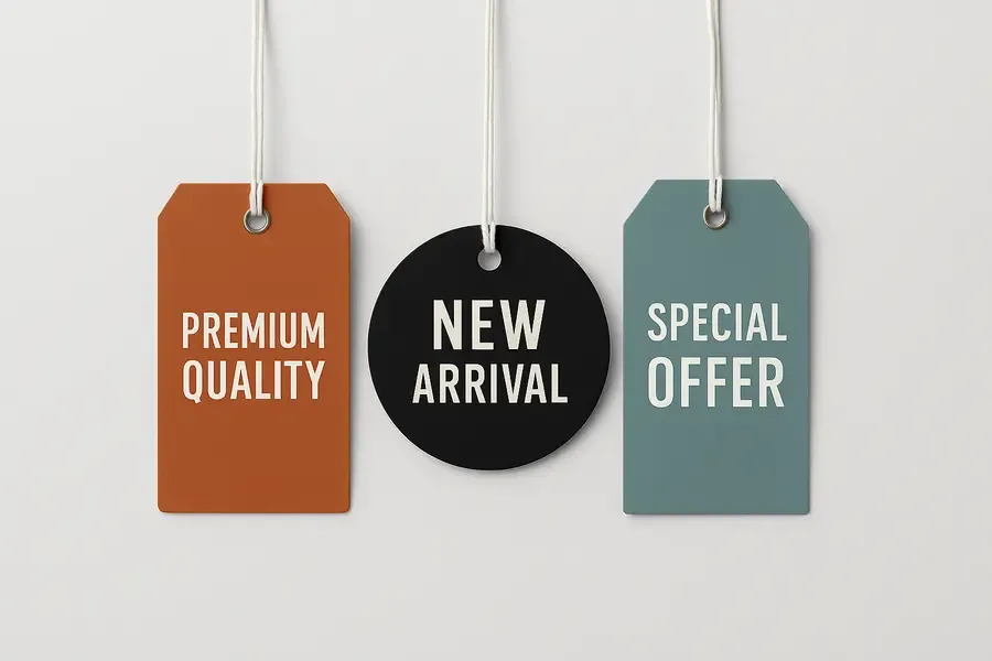 Standard printed rectangular swing tags