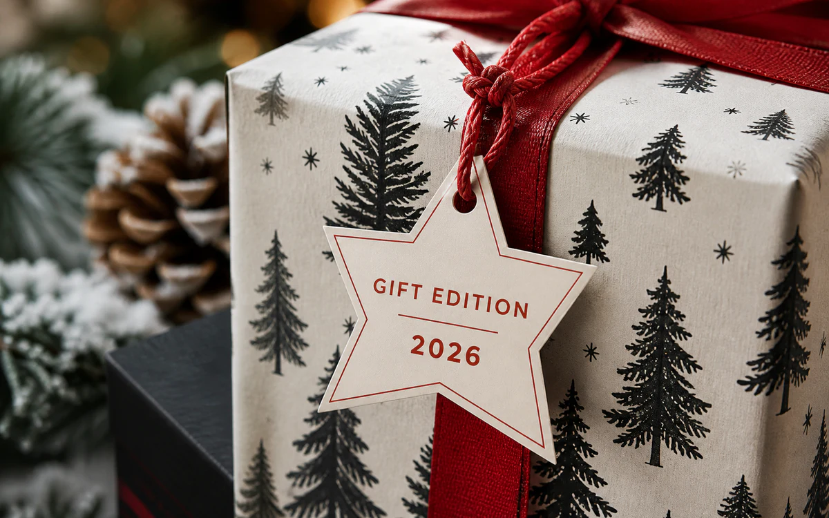 Custom star shaped gift edition tag with red string