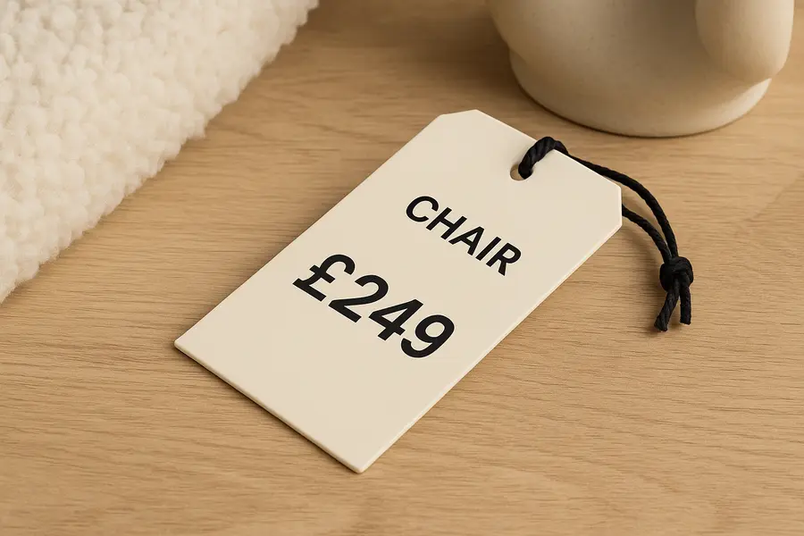 furniture swing tag