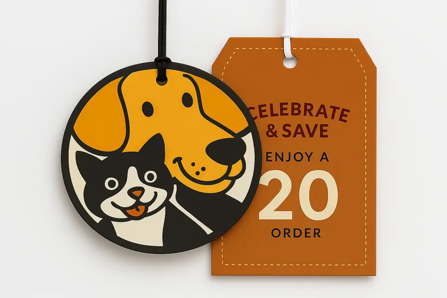 shaped swing tags