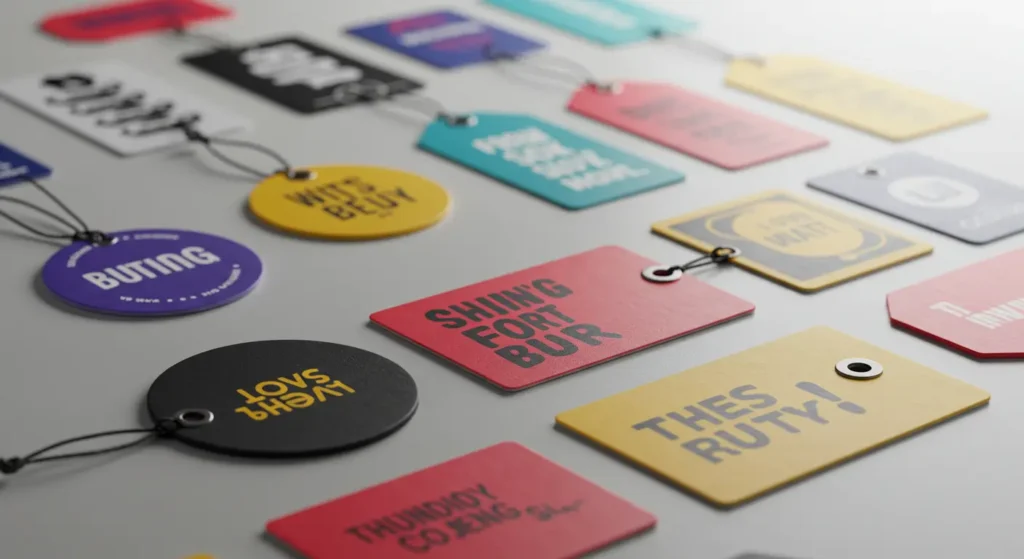 shaped swing tags uk